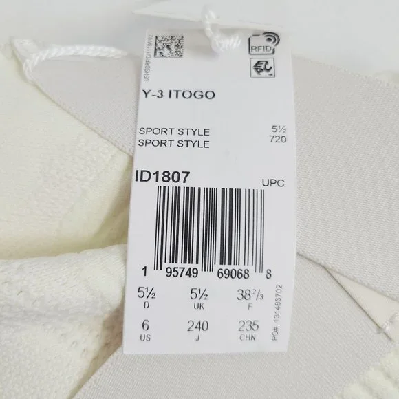 NEW Adidas Y-3 Itogo Yohji Yamamoto Slip On Shoes ID1807 Size 6 Off White Cream